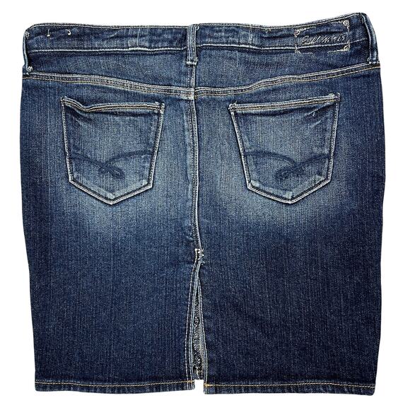 Y2K Ruehl No. 925 Low-Rise Mini Jean Skirt Sz 27" Dark Wash Stretch Grunge Punk - Picture 2 of 10